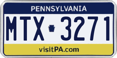 PA license plate MTX3271