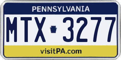 PA license plate MTX3277