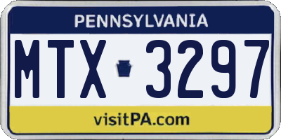 PA license plate MTX3297
