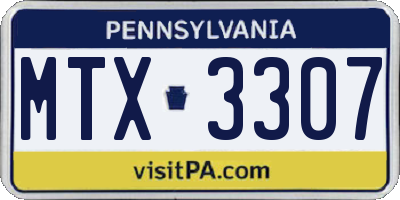 PA license plate MTX3307