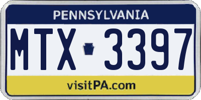 PA license plate MTX3397