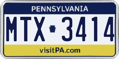 PA license plate MTX3414