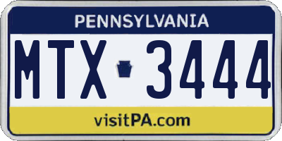 PA license plate MTX3444