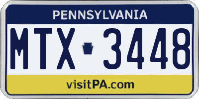 PA license plate MTX3448