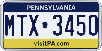 PA license plate MTX3450
