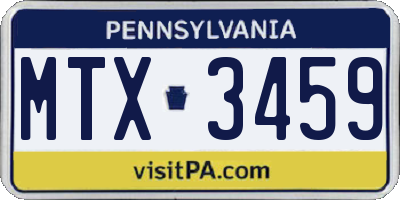 PA license plate MTX3459