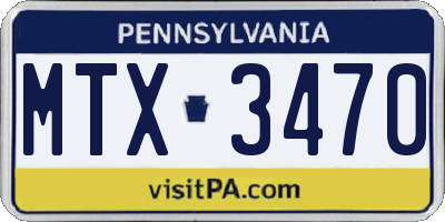 PA license plate MTX3470