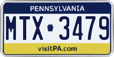 PA license plate MTX3479