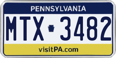 PA license plate MTX3482