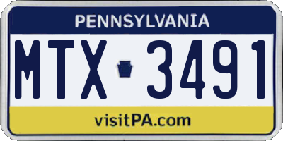 PA license plate MTX3491
