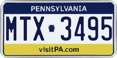 PA license plate MTX3495