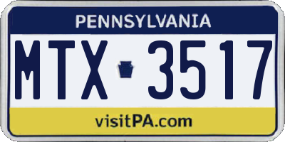 PA license plate MTX3517
