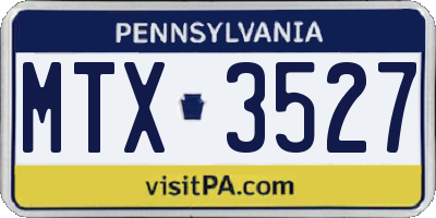 PA license plate MTX3527
