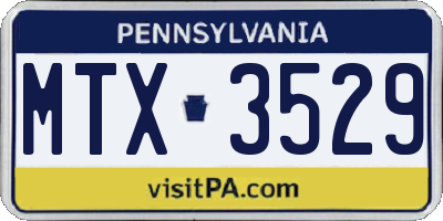 PA license plate MTX3529