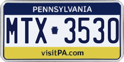 PA license plate MTX3530