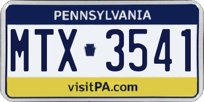 PA license plate MTX3541