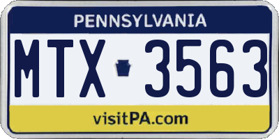 PA license plate MTX3563