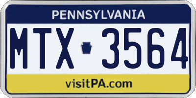 PA license plate MTX3564