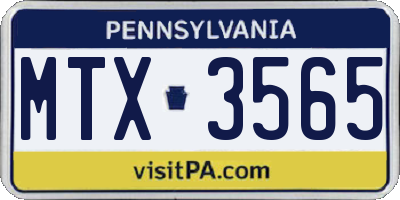PA license plate MTX3565