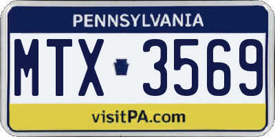 PA license plate MTX3569