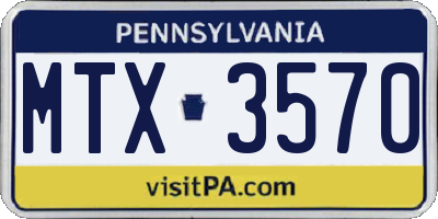 PA license plate MTX3570