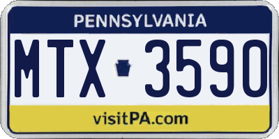 PA license plate MTX3590