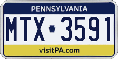 PA license plate MTX3591