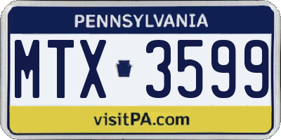 PA license plate MTX3599