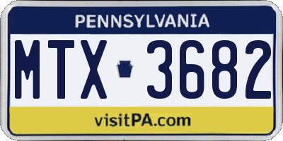 PA license plate MTX3682