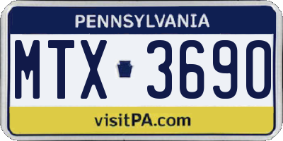PA license plate MTX3690