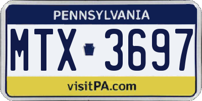 PA license plate MTX3697