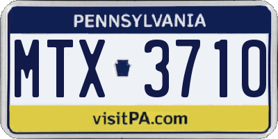 PA license plate MTX3710