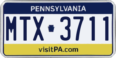 PA license plate MTX3711