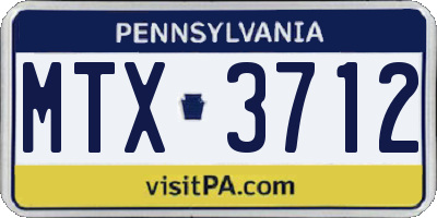 PA license plate MTX3712