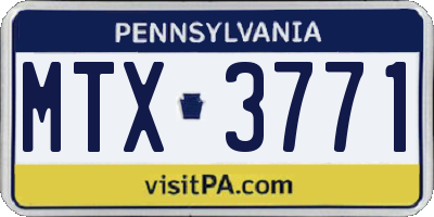 PA license plate MTX3771