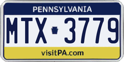 PA license plate MTX3779