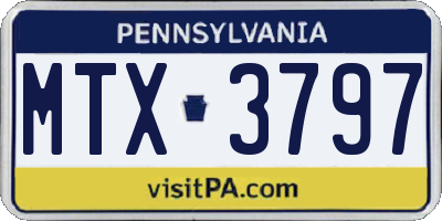 PA license plate MTX3797