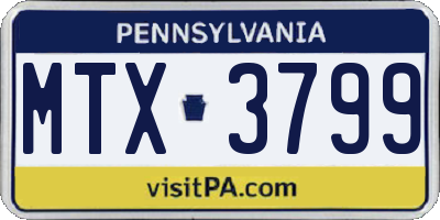 PA license plate MTX3799