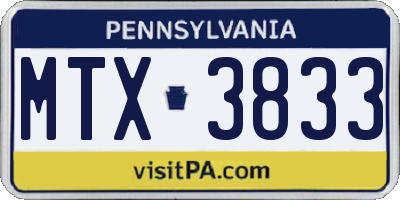 PA license plate MTX3833