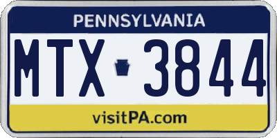 PA license plate MTX3844