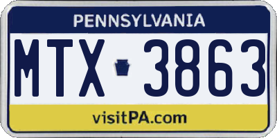 PA license plate MTX3863