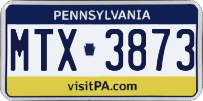PA license plate MTX3873