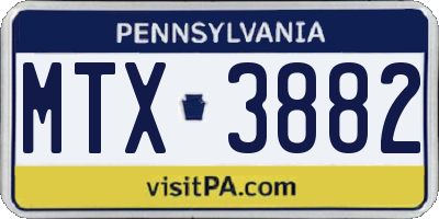 PA license plate MTX3882