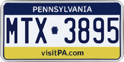 PA license plate MTX3895