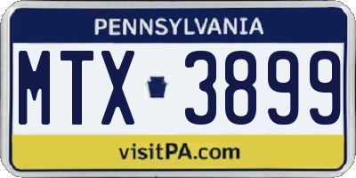 PA license plate MTX3899