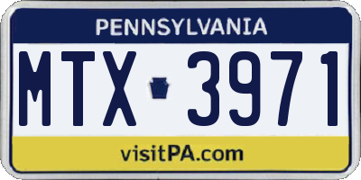 PA license plate MTX3971