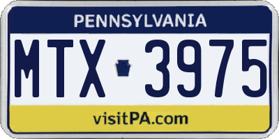 PA license plate MTX3975