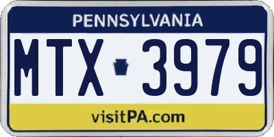 PA license plate MTX3979