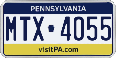 PA license plate MTX4055