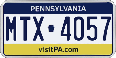 PA license plate MTX4057